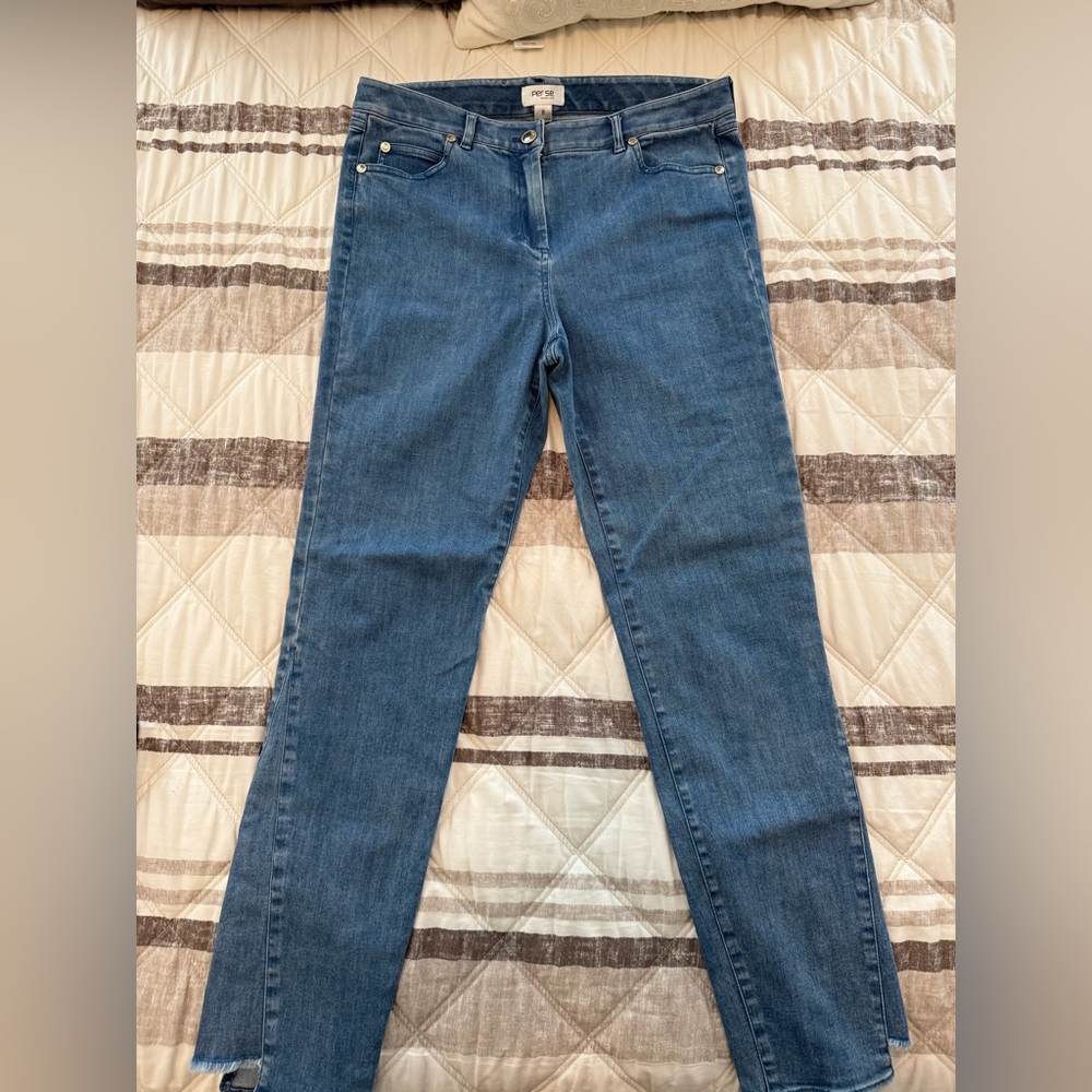 Per Se Women's Straight Leg Blue Jeans